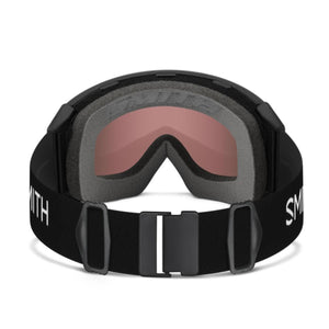 Smith Optics snow goggles with black frame and pink lens
