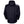 Back view of a black Helly Hansen hooded rain jacket