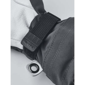 Hestra glove wrist strap with velcro closure and brand logo
