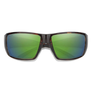 Smith Optics sunglasses with tortoise shell frames and green mirrored lenses