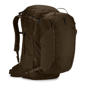 Thule dark brown backpack with side compression straps and shoulder harness