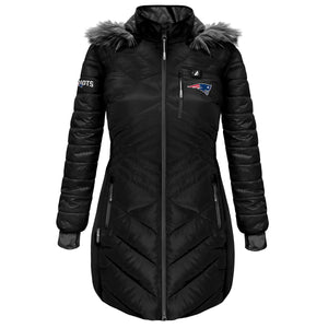 ActionHeat New England Patriots 5V Women's Long Puffer Battery Heated Jacket
