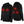 Dr Warm black heated hoodie showing front and back heating elements