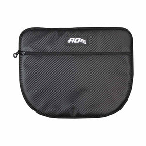 Black carbon fiber AO Coolers accessory pocket with zipper