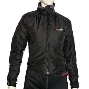 Black Warm and Safe heated jacket with high collar and front zipper