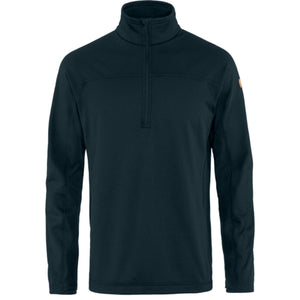 Fjallraven dark navy half zip fleece sweater with high collar