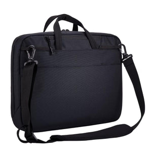 Thule black laptop briefcase with shoulder strap and top carry handles