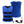Gerbing blue heated vest with front and back views plus battery pack and charger