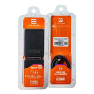 Mobile Warming dual battery pack and micro USB cable in retail packaging