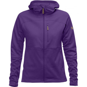 FjallRaven purple zip up hooded jacket with chest pocket