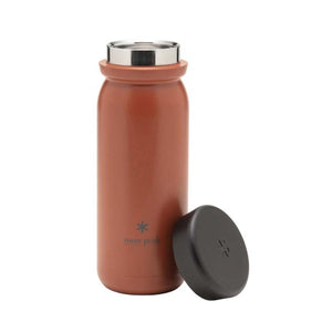 Snow Peak terracotta insulated water bottle with black lid