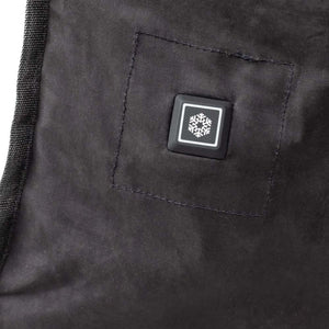 Gobi Heat black fabric with a square power button featuring a snowflake icon