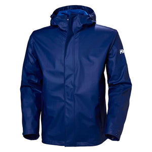 Helly Hansen blue hooded waterproof rain jacket