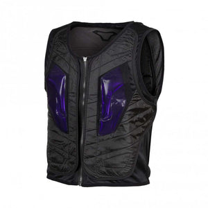 Macna black motorcycle cooling vest with purple chest inserts