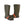 Olive green rubber boots with orange reflective straps and a black mounting plate