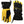 Kombi black and yellow winter gloves with zippered pocket and adjustable wrist strap