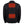 Back view of black Mobile Warming jacket with two glowing red heating elements on the upper and lower back