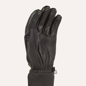 SealSkinz black leather palm glove with textured grip detail