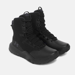Under Armour black tactical boots with mesh and leather upper