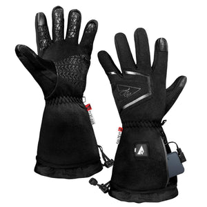 ActionHeat black heated gloves with battery pack and adjustable wrist straps