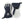 Hestra navy and grey leather ski gloves with adjustable wrist straps