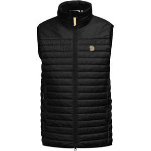 FjallRaven black quilted vest with high collar and front zipper