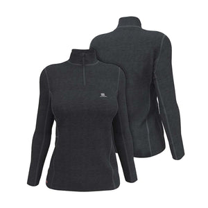 Fieldsheer charcoal grey womens quarter zip long sleeve base layer