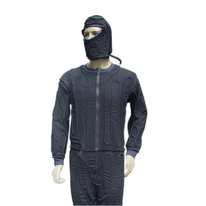 CompCooler black liquid cooling shirt and hood on a mannequin