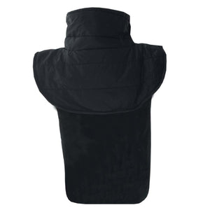 Black quilted neck gaiter with high collar