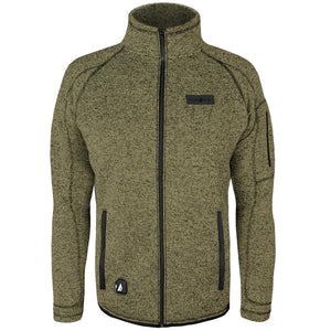 ActionHeat olive green heathered knit fleece jacket with full front zipper and side pockets