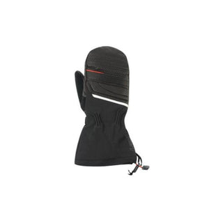 Black Lenz heated mitten with textured palm and adjustable wrist strap