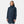 Woman wearing a navy blue Helly Hansen hooded rain jacket