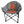Kuma heated grey folding outdoor chair with orange heat graphic overlay