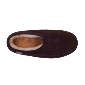 Cloud Nine Sheepskin dark brown suede slipper with cream wool lining