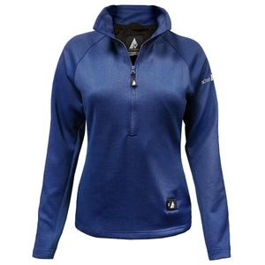 ActionHeat blue long sleeve quarter zip pullover with stand up collar