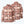 Mobile Warming fleece jacket with brown and cream geometric pattern shown from front and back