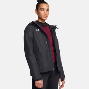 Under Armour black hooded jacket with front zipper and snap button closure