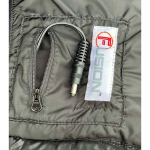 Volt Heat Fusion power cable connector inside a zippered pocket
