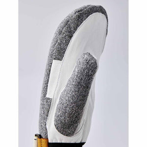 Hestra grey wool and white leather mitten