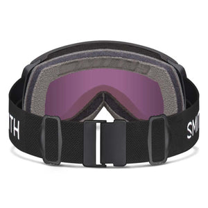 Smith snow goggles with black frame and purple lens