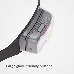 BioLite headlamp side view showing large control buttons