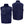 Front and back view of a navy blue Gerbing heated vest with a high collar and zippered pockets