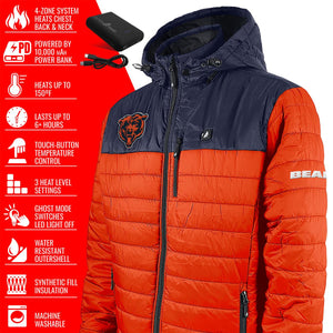 ActionHeat Chicago Bears 5V Men's Colorblock Puffer Battery Heated Jacket
