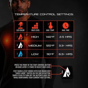 ActionHeat Pro Series+ Bluetooth Men's Heated Base Layer Shirt