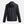 Back view of a black Under Armour hooded rain jacket