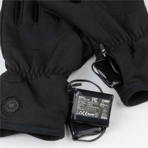 Mobile Warming black heated gloves with battery pack and zippered compartment