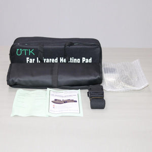UTK Technology far infrared heating pad with carrying case, instruction manual, warranty card, and power controller