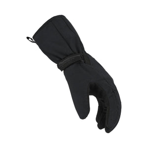 Black Macna motorcycle glove with gauntlet cuff and wrist strap