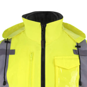 Radians high visibility yellow jacket with grey accents and chest pockets
