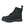 Black leather lace up boot with side zipper and lug sole